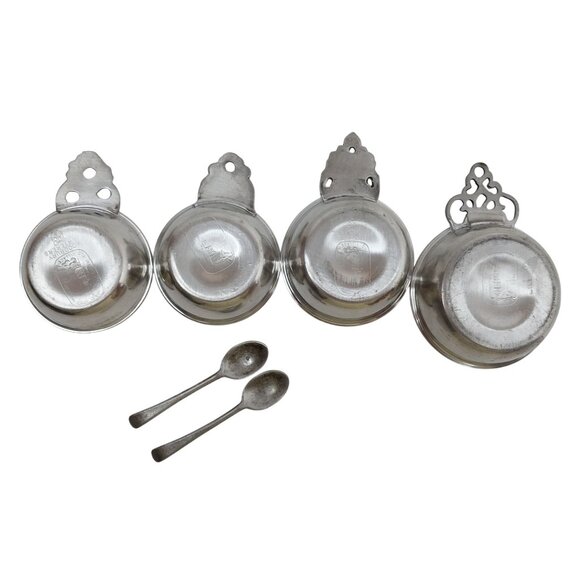 Woodbury Pewterers Henry Ford Museum Pewter Porringer Salt Cellars & Spoons - Picture 6 of 6